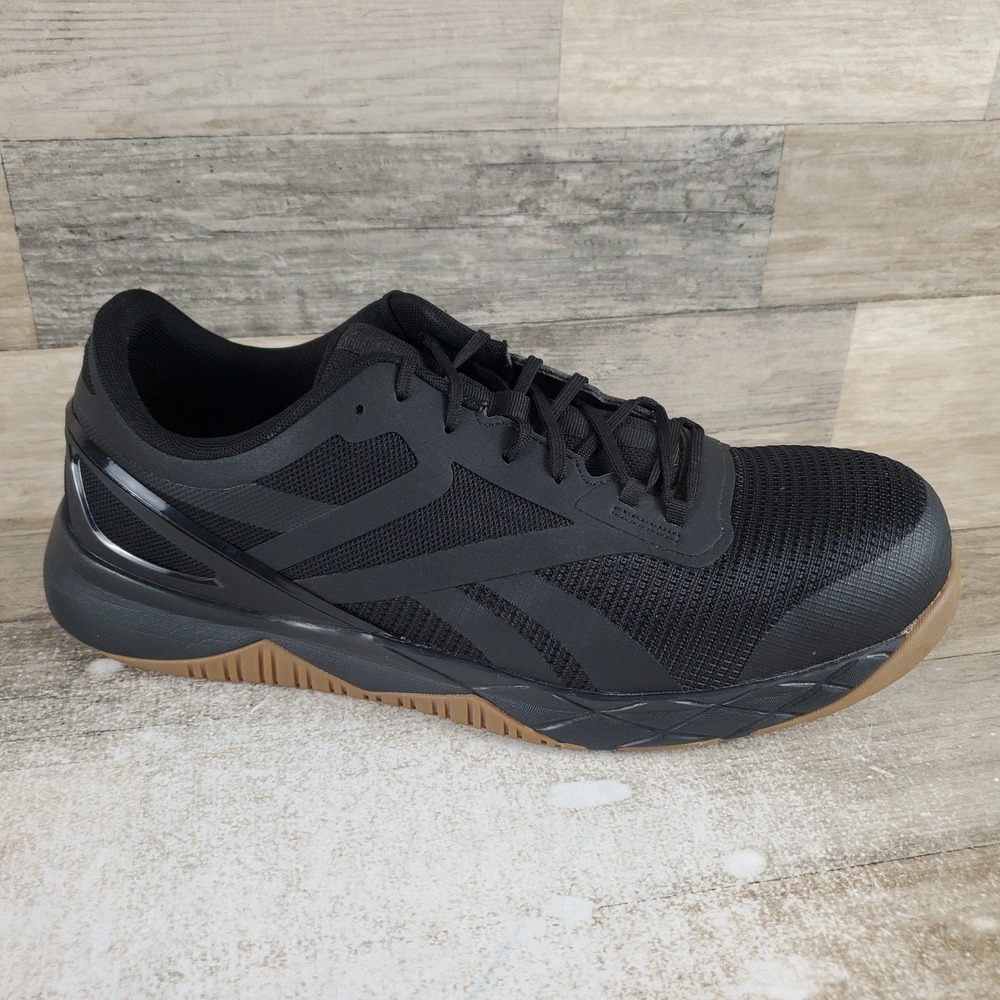 Reebok Nanoflex TR Mens Work Shoes Sz 14 W Athletic Black Slip On Composite Toe